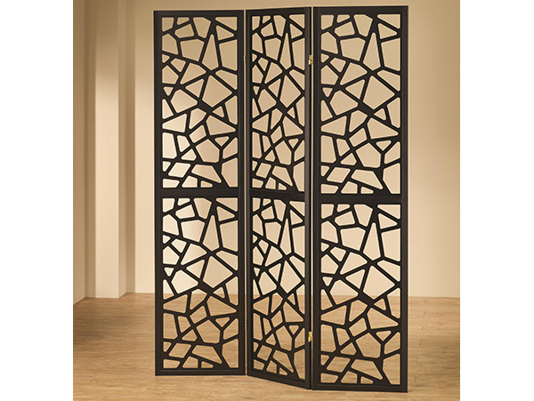 3 panel open mosaic room divider