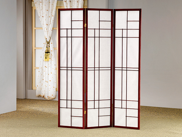 3 panel cherry room divider