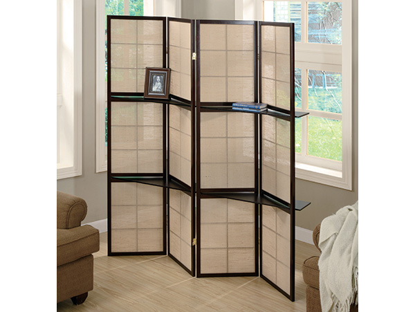 4 panel cappuccino display room divider