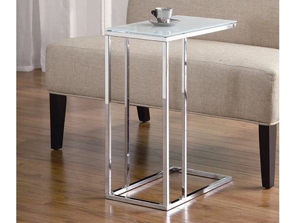 Tempered green glass chairside table