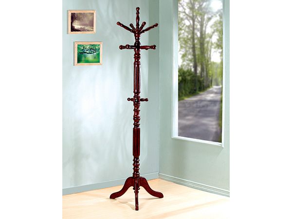 Rotating arm walnut coat rack