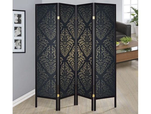 4 panel damask room divider