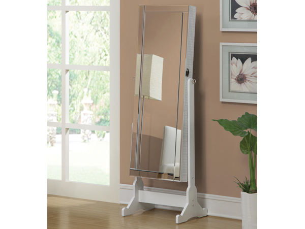 Jewelry storage waffle floor mirror