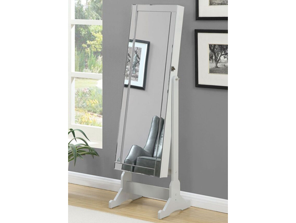 Jewelry storage grey floor mirror