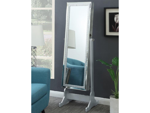 Jewelry storage crystal floor mirror