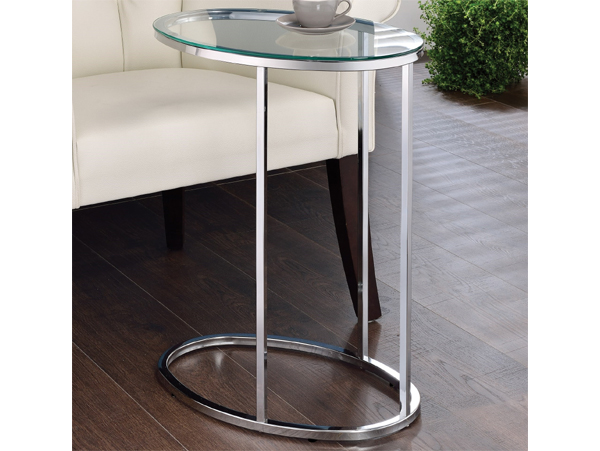 Oval chairside table