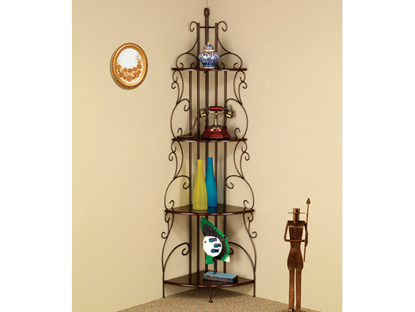 Scrolled corner shelf