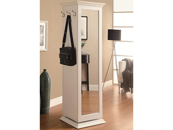 Rotating white curio cabinet
