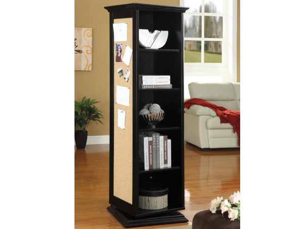 Rotating black curio cabinet