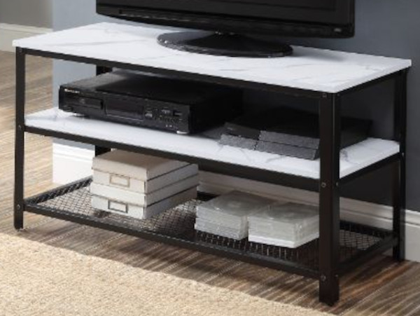 Omega white TV stand