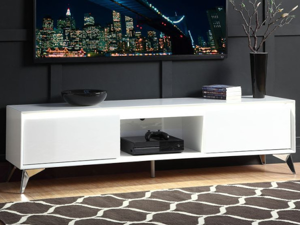 LED white TV stand