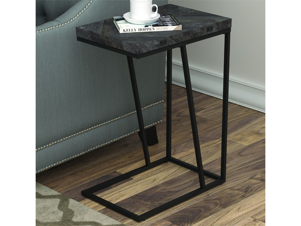 Flip grey chairside table
