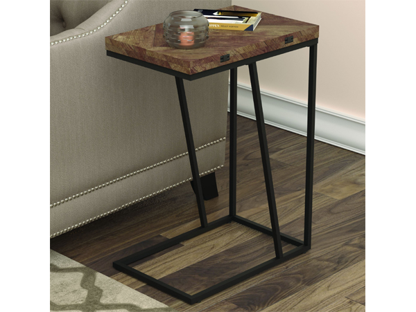 Flip nutmeg chairside table