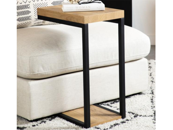 Slab oak chairside table