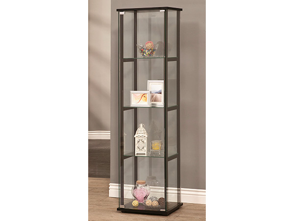 Modern slim curio cabinet