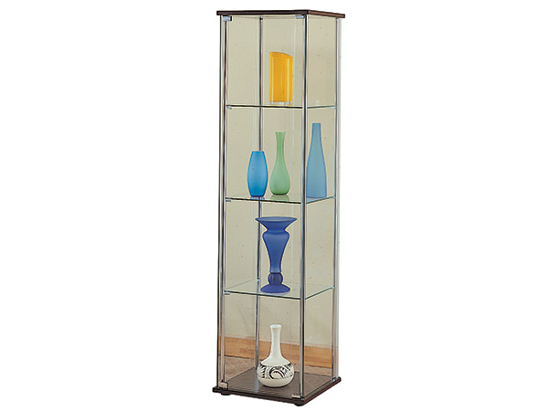 Tower cappuccino curio cabinet
