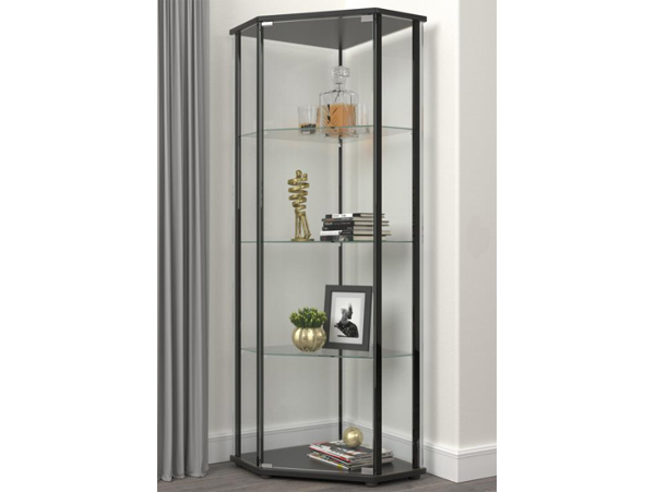 Triangular curio cabinet