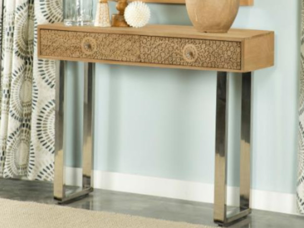 Etched hallway table
