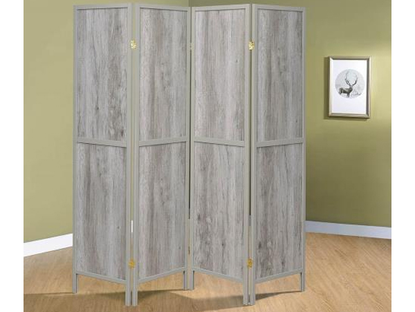 4 panel driftwood room divider