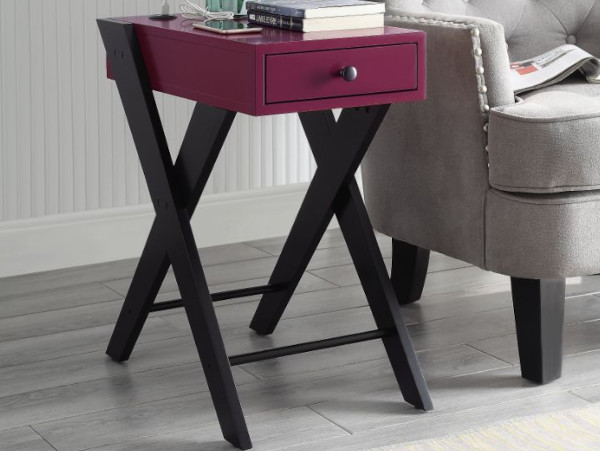 Fierce red chairside table