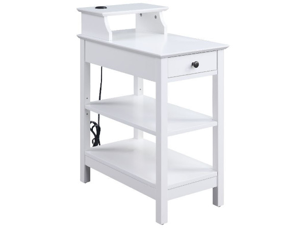Slayer white chairside table