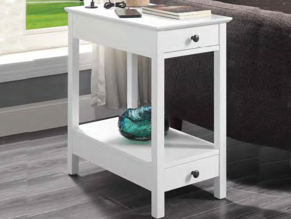 Byzad white chairside table