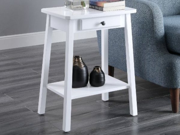 Kaife white chairside table