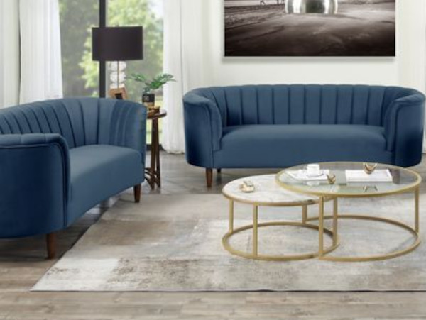 Millephri blue sofa set