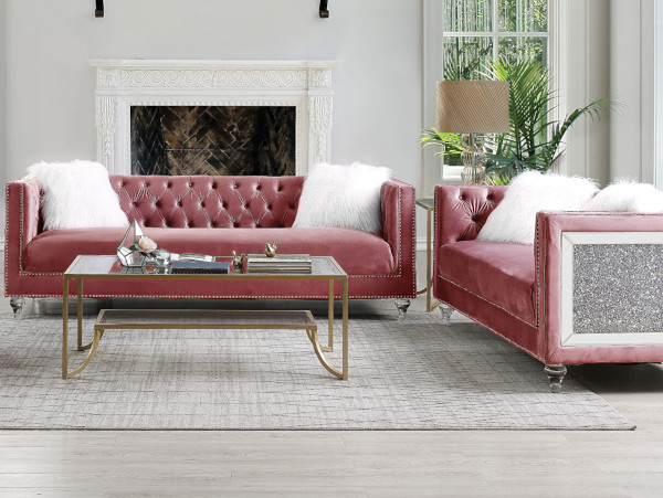 Heiberoll pink sofa set
