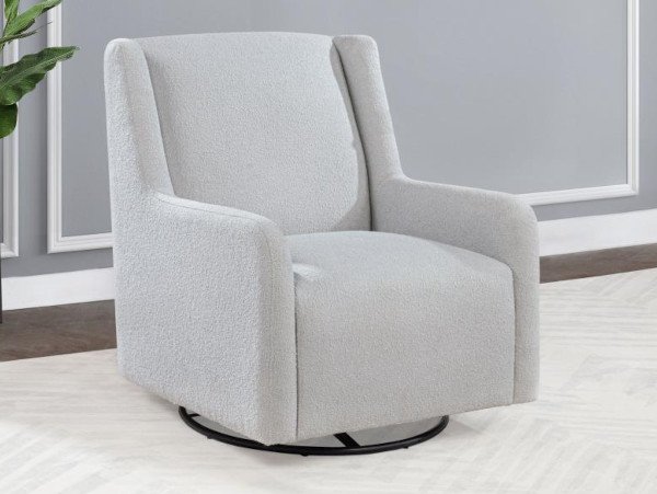 Serra swivel gray accent chair