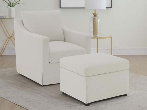 Winter swivel beige accent chair