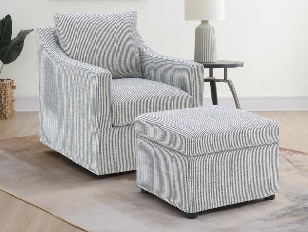 Winter swivel gray accent chair