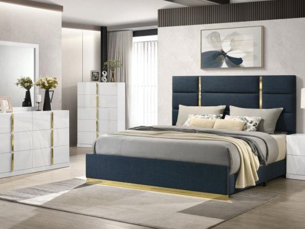 Ines navy bedroom set