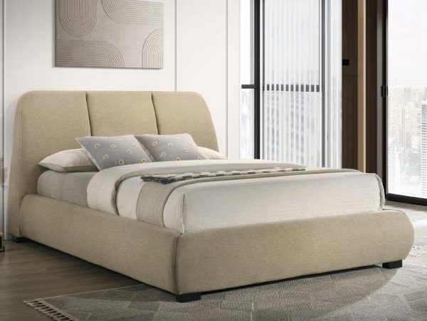 Mokena platform beige bed frame