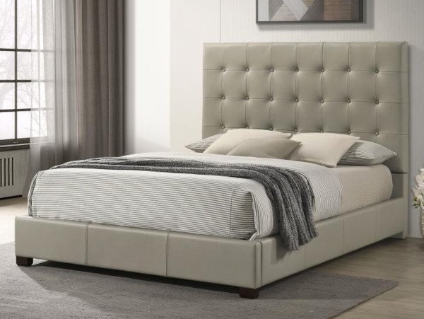 Medley platform beige bed frame