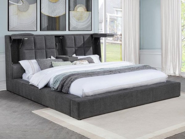 Dreux platform charcoal bed frame