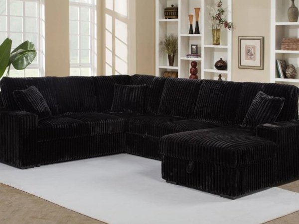 Devonshire black sleeper sectional