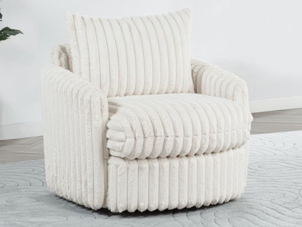Sarco swivel ivory accent chair