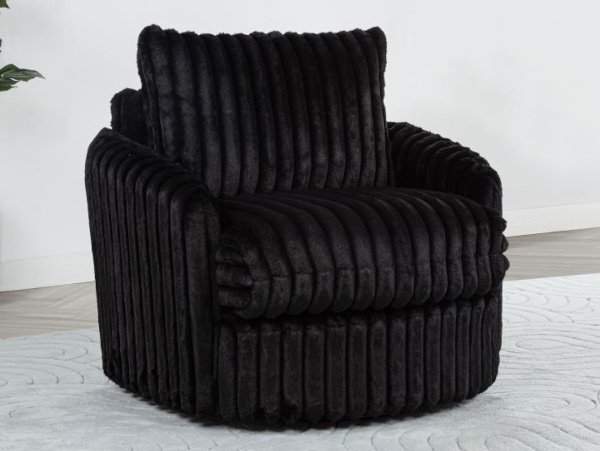 Sarco swivel black accent chair