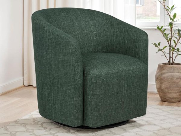 Mossbrook swivel green accent chair