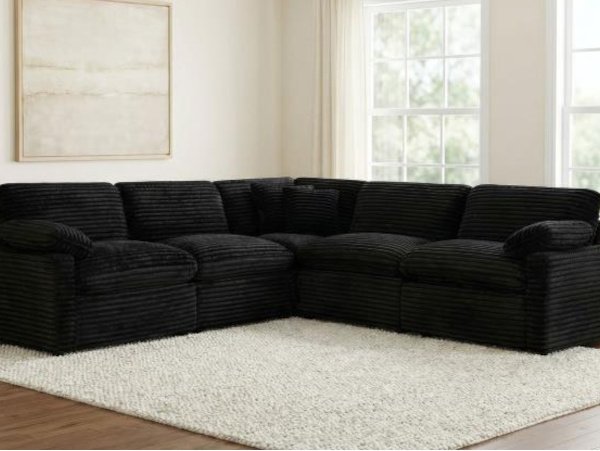 Collins reclining power black sectional
