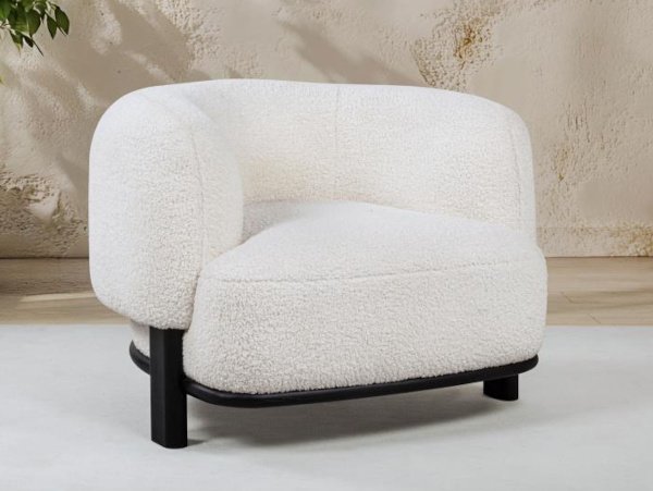 Lawler white accent chair