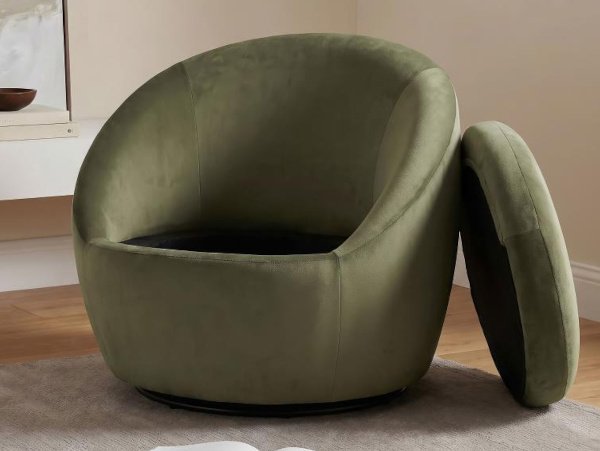 Myernick swivel green accent chair