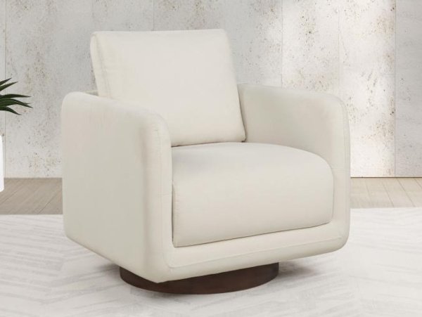 Iris swivel ivory accent chair