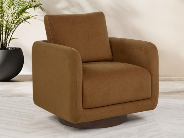 Iris swivel orange accent chair