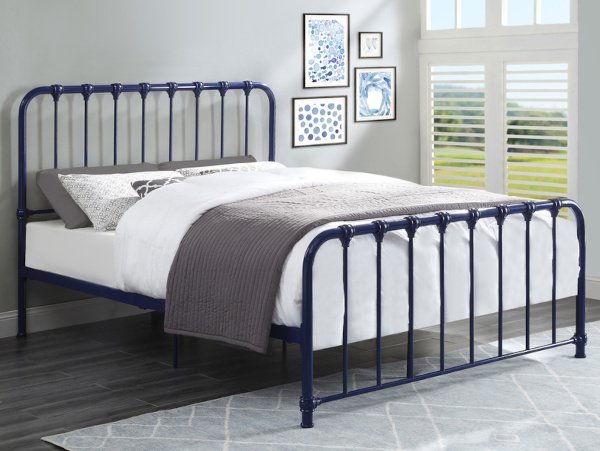 Bethany platform blue bed frame