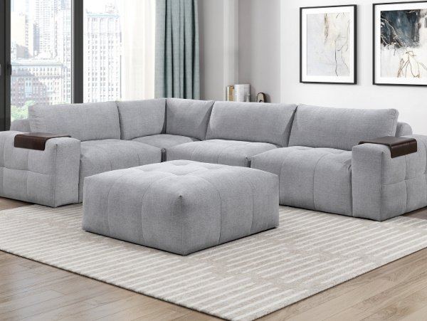 Tidal gray modular sectional